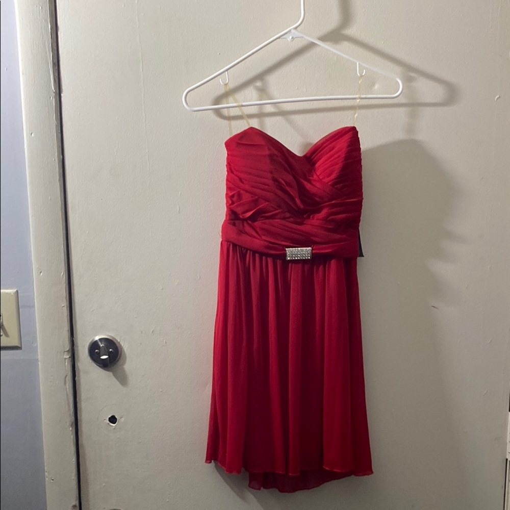 Teeze Me Red Strapless Prom Dress